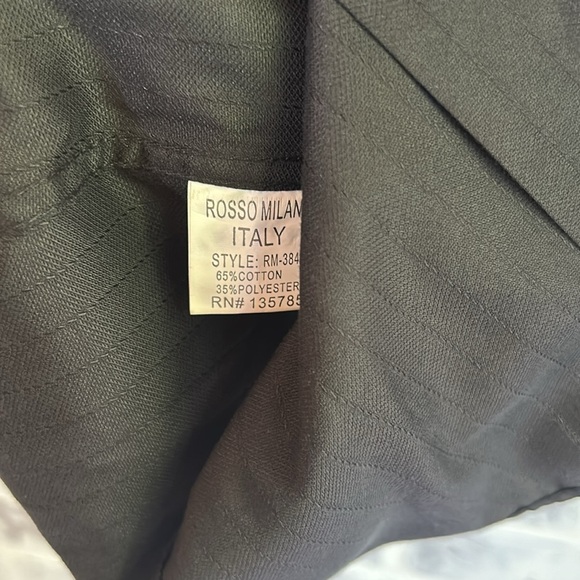 Rosso Milano Italy Men’s Dress Shirt Black L 16.5 L/S Reversible Cuff Button Up - Picture 7 of 10